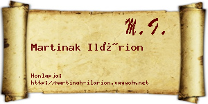 Martinak Ilárion névjegykártya